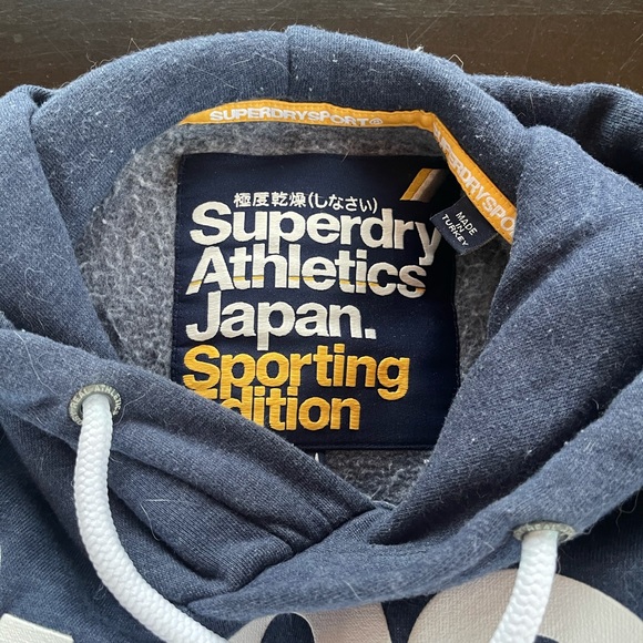 Puffer Writing Hoodie, Super Dry Sport Blue Medium (60%+ OFF) - Picture 2 of 7